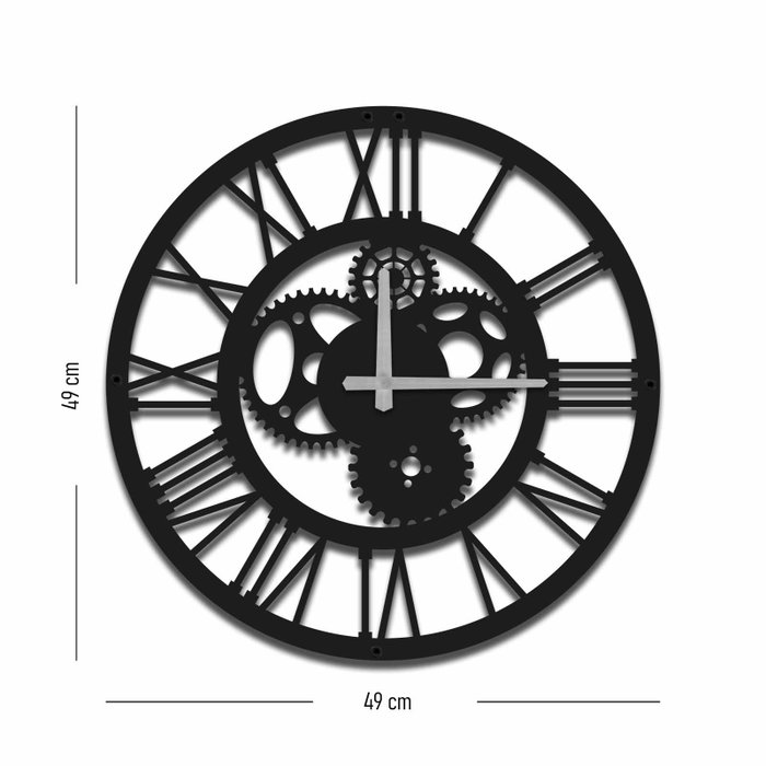 Wallity MTS - 001 Reloj de Pared Decorativo de Metal Negro